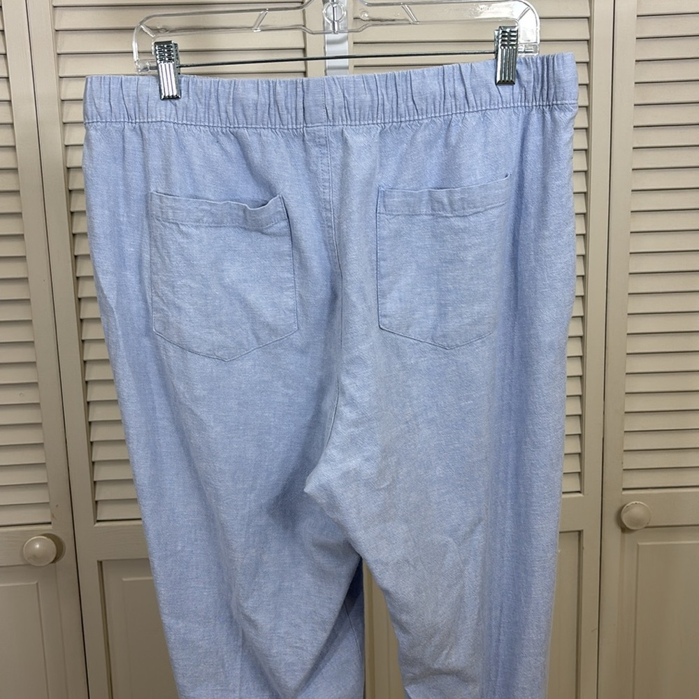 Onia Men's Air Linen Blend Pull-on Pants in Light Blue Large - Picture 8 of 10
